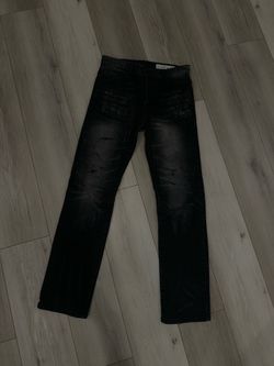 Black Faded Distressed Denim Jeans