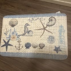New Nautical Bathroom Floor Mat (never Used)