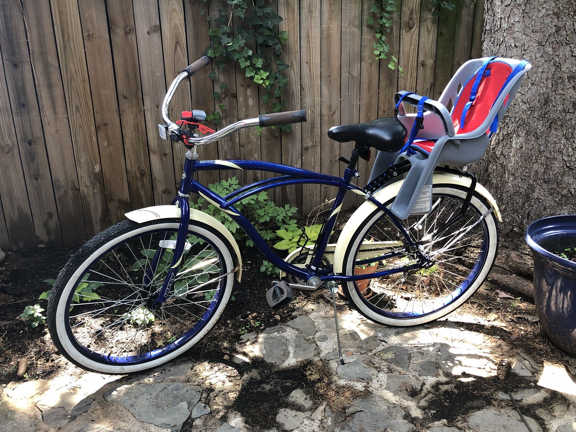 Huffy Cruiser Bike with Child Seat and Phone Mount