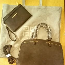 Women's Dasein Shoulder Tote And Coin Purse With Storage Bag.