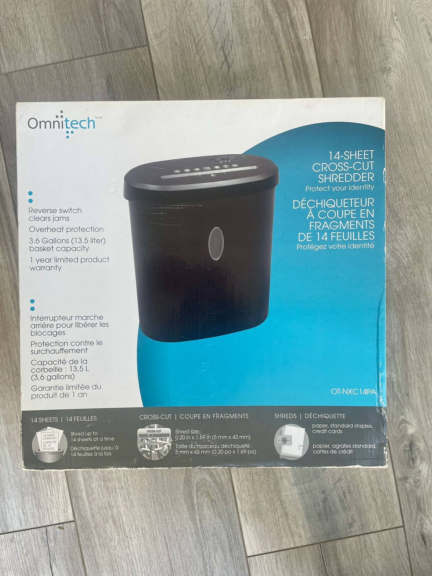 Brand New Omnitech 14-Sheet Cross-cut Shredder In Sealed Box