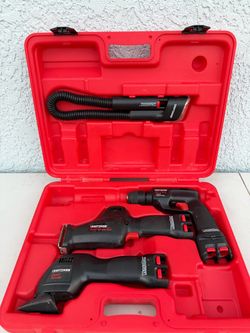 Craftsman Versapak cordless drill,reciprocating saw,orbital sander and light Only No accessories. NO CHARGER NO BATTERIES. Used in very good condition