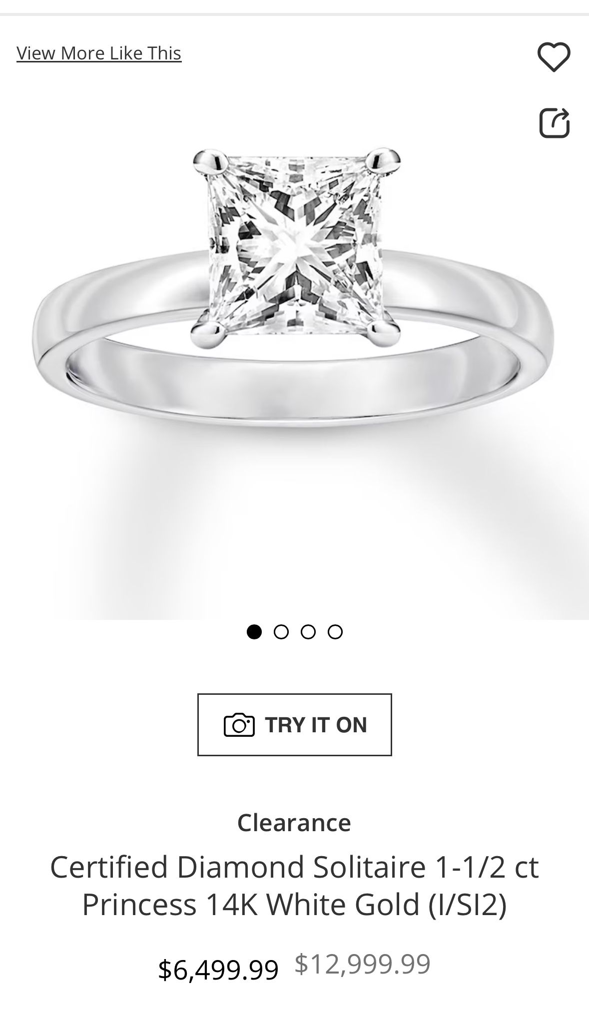 1.5 Carat Princess-Cut Diamond Ring