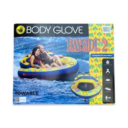 Body Glove Bayside 2 Person Yellow Water Skiing Inflatable Towable Tube 