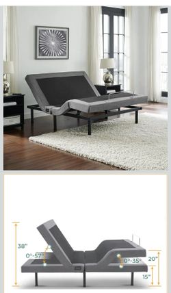 King Adjustable Bed Frame with Zero G, Massage, Wireless Remote, Three Leg Heights, and USB Ports
