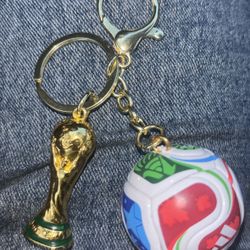 World Cup Key Chain With Ball And Cup