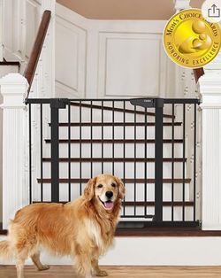 Cumbor 29.7-46" Baby Gate for Stairs, Mom's Choice Awards Winner-Auto Close Dog Gate for The House, Easy Install Pressure Mounted Pet Gates for Doorwa