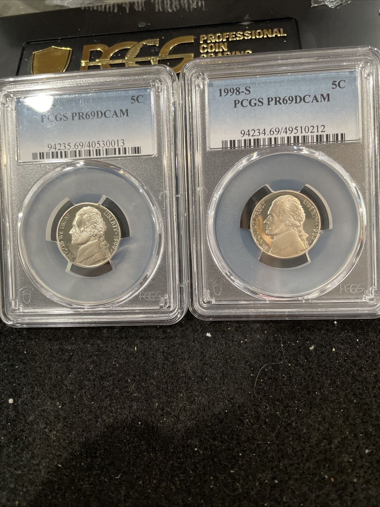 1998 And 1999 S Gem Proof Jefferson Nickels All Graded At PR69 Deep Cameo