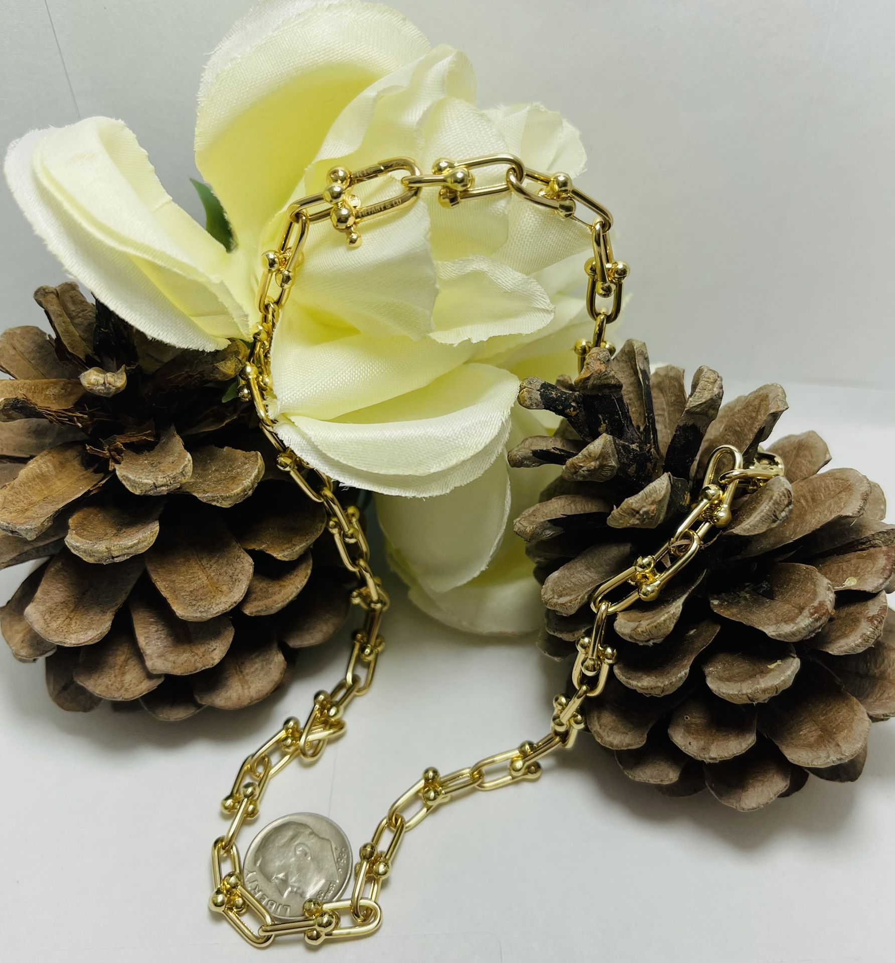 18k REAL PURE SOLID SAUDI GOLD CHAIN 18" 17.5g
