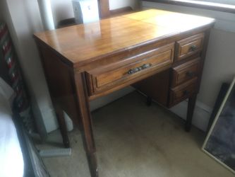 Vintage All Wood Sewing Machine Cabinet