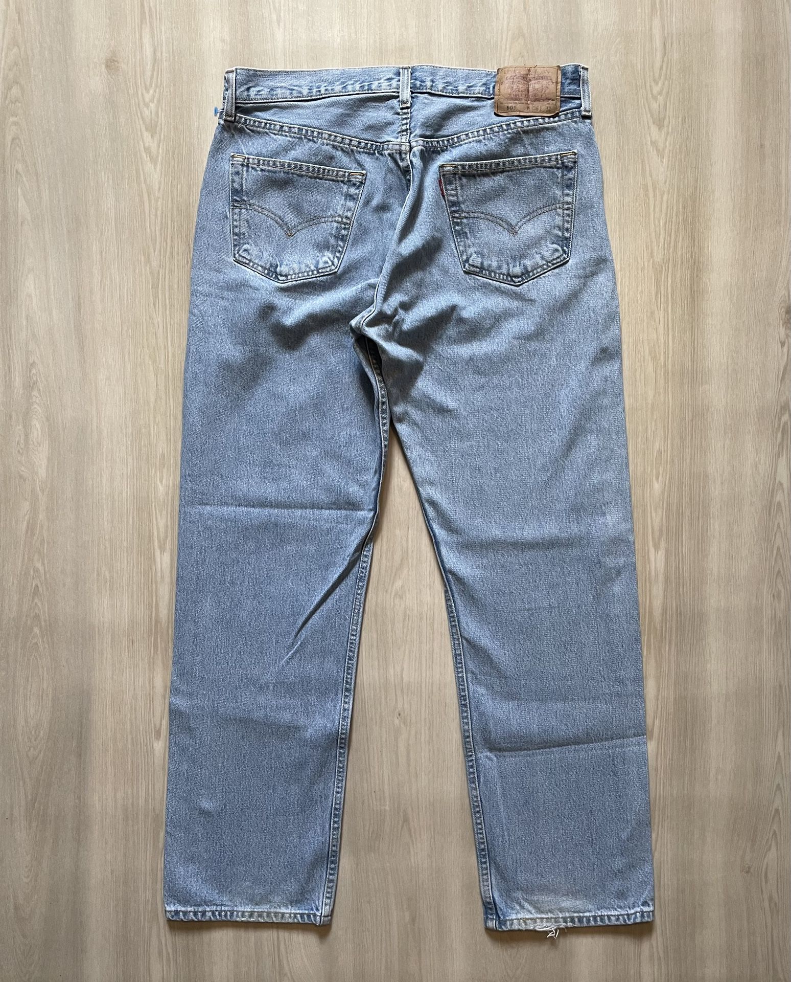 Vintage Levis 501 Light Wash Made In Mexico Sz 36x32 Fits 35x31 