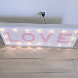 Light Up Marquee Lights, Pink Love