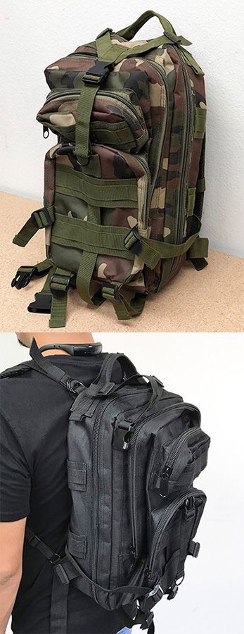New in box $15 each Outdoor Military Tactical Backpack Camping Hiking Trekking (Black or Camouflage)