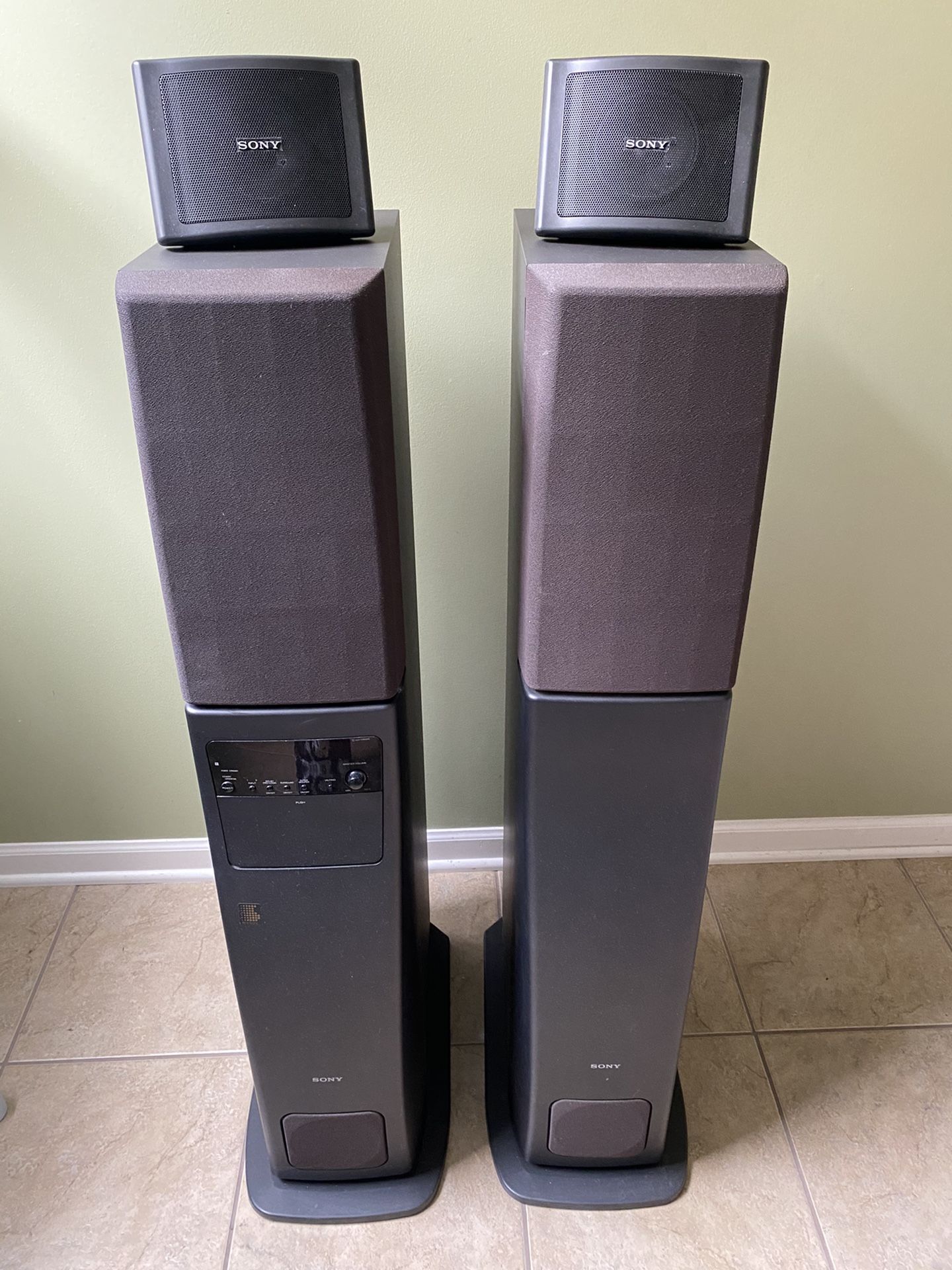 Sony SA-VA3 Tower Speakers with Built In Amp and Subwoofer (Surround Sound)