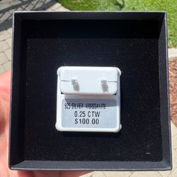 925 Silver Moissanite Stud Earrings