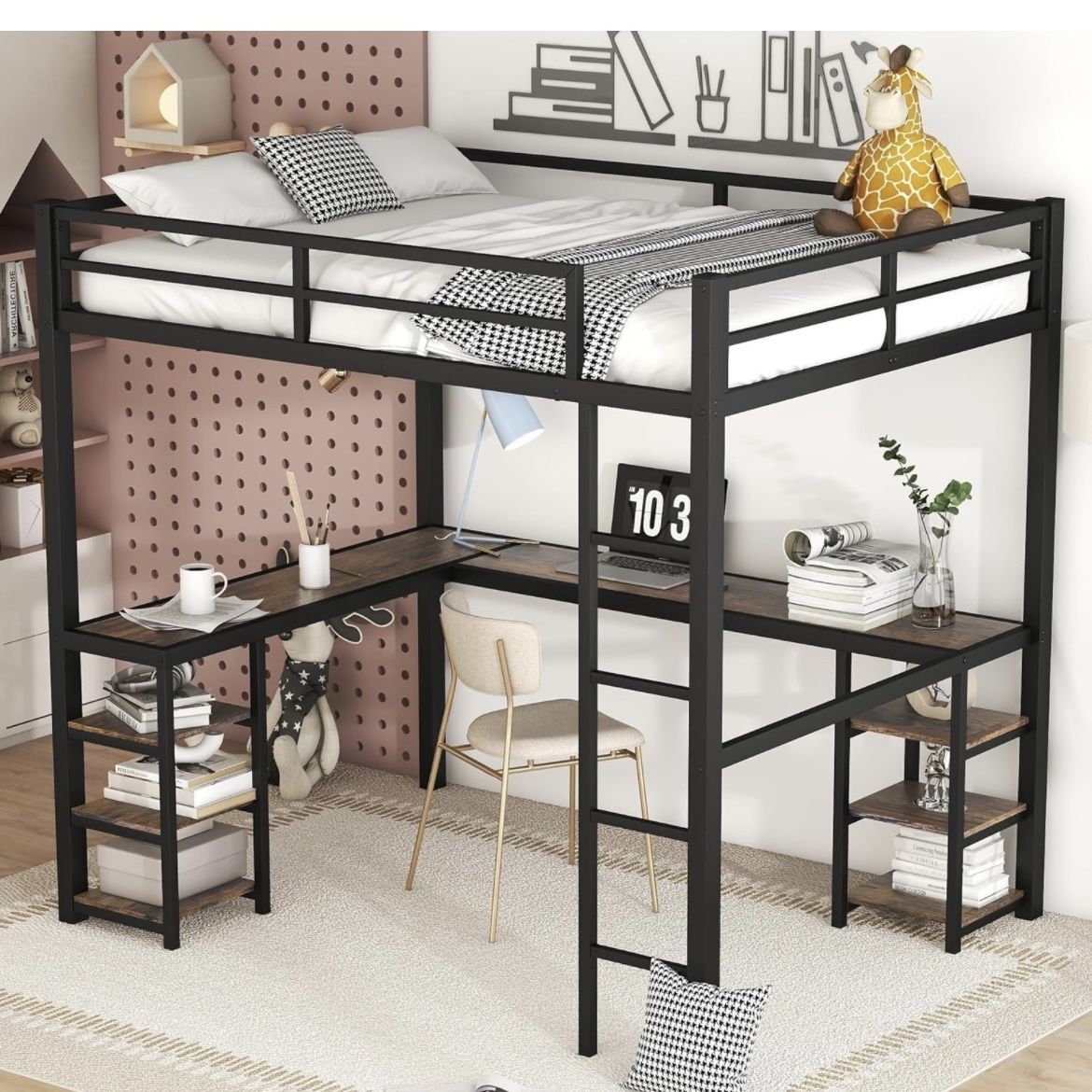 Full Size Metal Loft Bed 