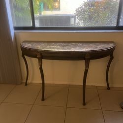 Previously Owned Granite Sofa table With Carved Legs