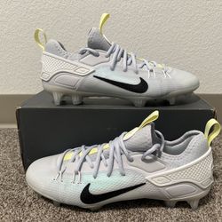 NEW Nike alpha huarache 9 elite low lacrosse cleats off grey white size 10.5