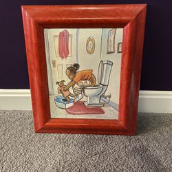 Young girl on potty training