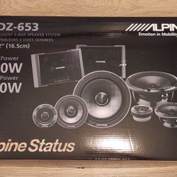 ALPINE HDZ-653 never installed!! 3 Way Component Speakers 