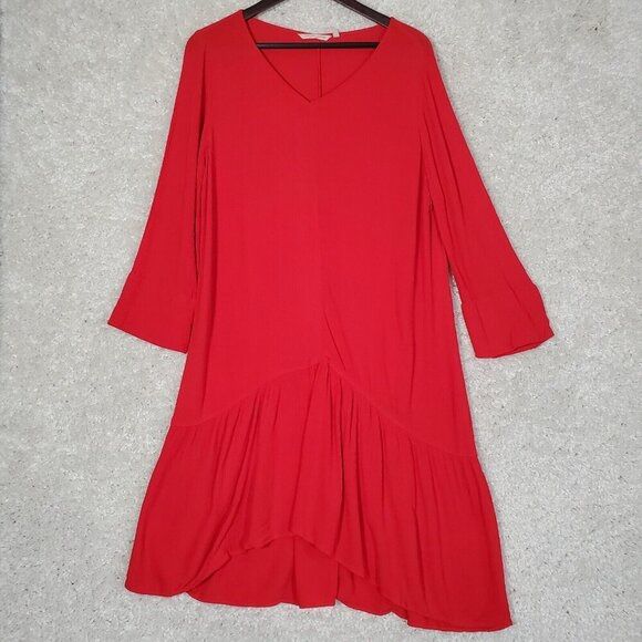 Soft Surroundings Women Gauzy Long Sleeve Dress Size Medium Red Flowy Lagenlook - www.greenwatershopping.com Soft Surroundings Women Gauzy Long Sleeve Dress Size Medium Red Flowy Lagenlook - www.greenwatershopping.com