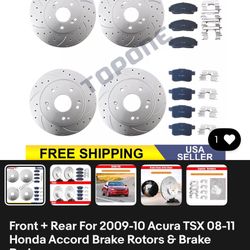 2009-10 Acura TSX Front And Rear Breaks Pads And Router For 