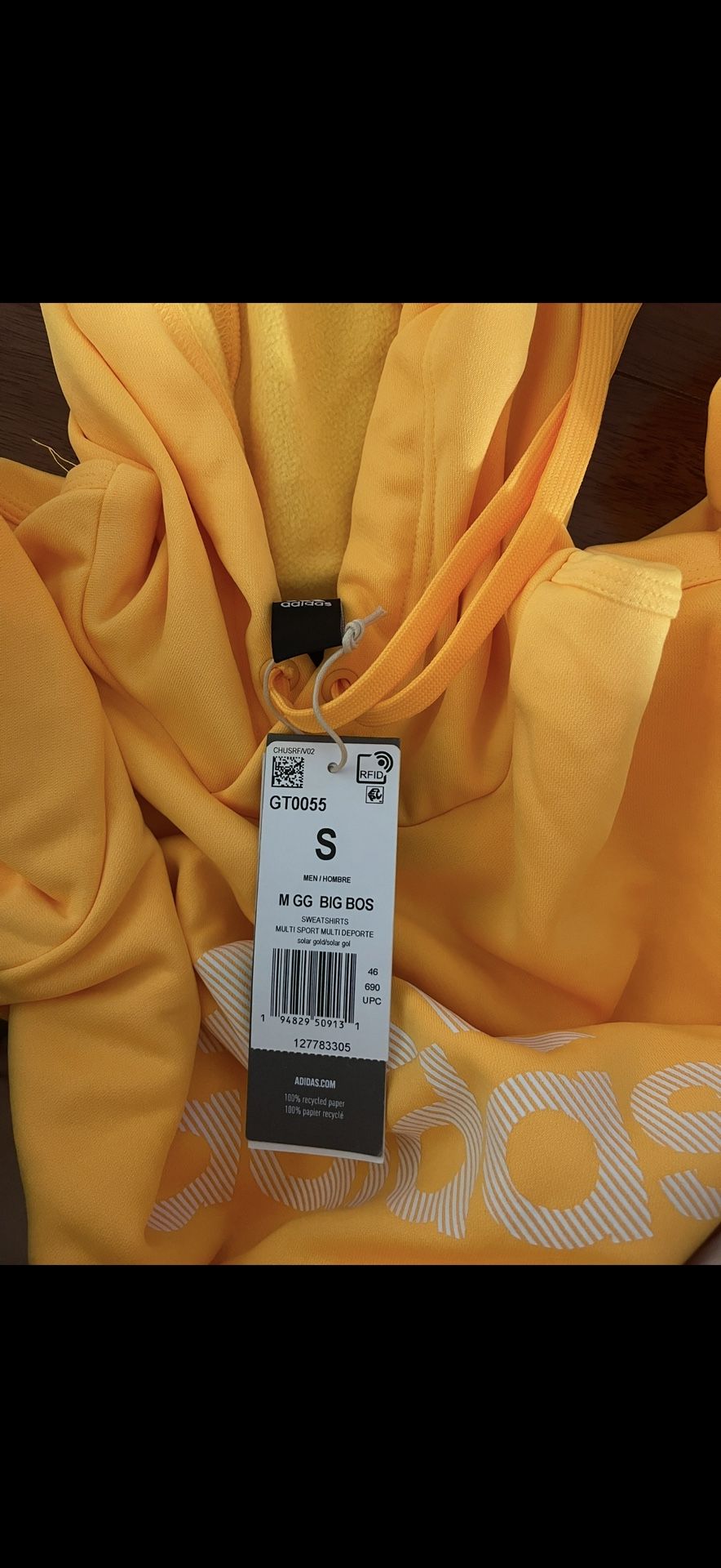 adidas hoodie men's sweater size small new with tags