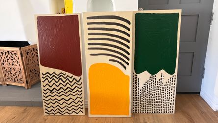 Hand painted acrylic wall art / 3 piece