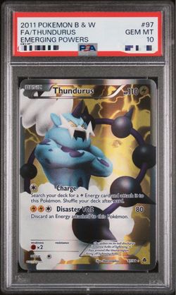 2011 POKEMON BLACK & WHITE EMERGING POWERS #97 FA/THUNDURUS EMERGING POWERS PSA 10