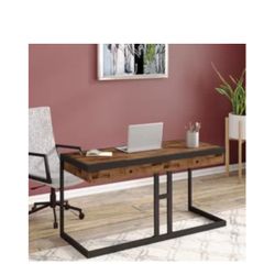 Solid Wood And Metal Desk 