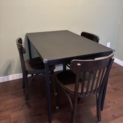 IKEA SANDSBERG Black Table with 3 Free Chairs (READ DESCRIPTION)