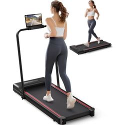 Walking Pad Treadmill,Under Desk Treadmill with Handle Bar,Foldable Portable Walking Pad 