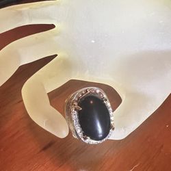 STATEMENT Men’s Band Onyx Silver/Gold Tone Ring Size 10.25