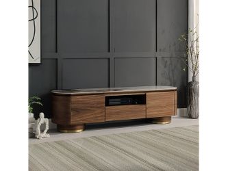 Willene Walnut Tv Stand W/Ceramic