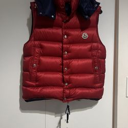 Brand New, Never Worn, Moncler Red and Blue Vest