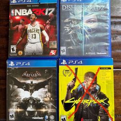 PS4 Games Clearance 1 For $15 , $40 For Them All/NBA 2k17 / Dishonored 2 / Batman Arkham Knight / Cyberpunk/