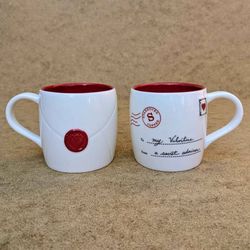 Starbucks 2010 My Valentine secret admirer envelope stamped letter new bone china coffee mug tea cup