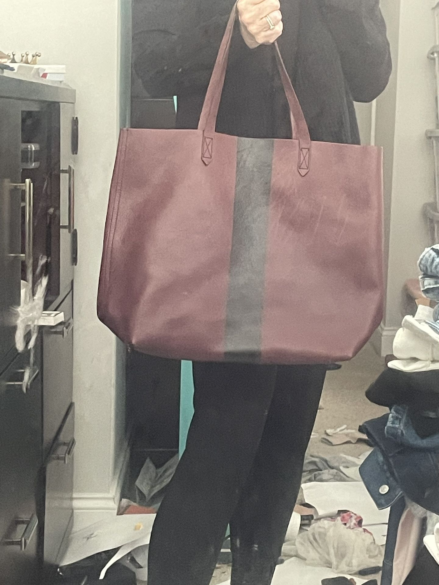 New With Tags Leather Madewell Maroon Carry All