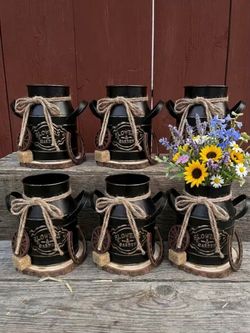 Handmade western centerpieces set of 6 flowers not included.