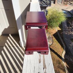Vintage Chinese Rosewood Display Stands / Pedestal Risers - Set of 2
