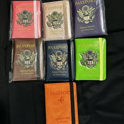 Passport Holder Wallet Cover for Men Women Family, Metal US Badge