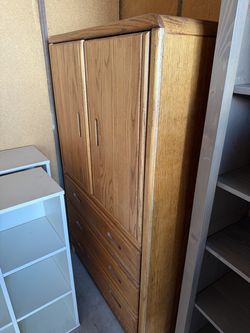 Oak Wood TV Cabinet/Entertainment Armoire