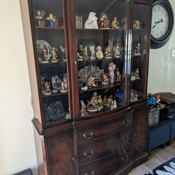 Antique Wood China Cabinet...(Only Cabinet, Inside Items Not Included).....$380