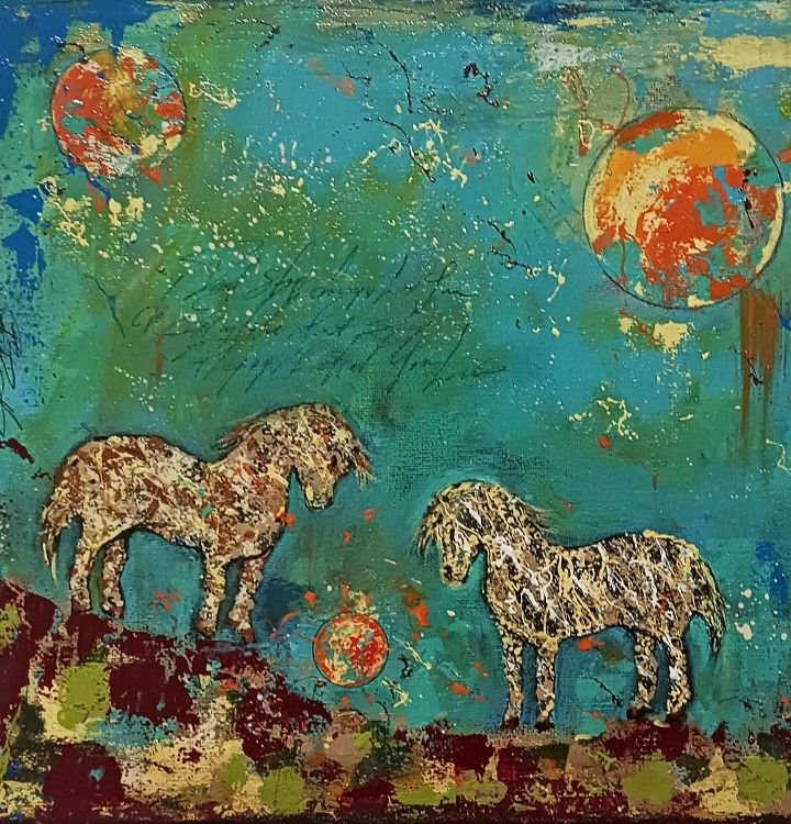 ORIGINAL Painting on Stretched Canvas (11"x 14") Oil/Acrylic by Artist Alix Brett