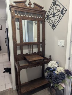 Antique Oak Hall Tree Make Me An Offer
