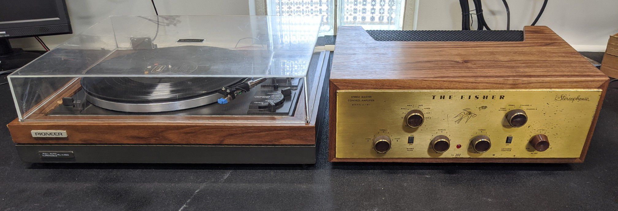 Vintage Fisher Tube Stereo and Pioneer Turntable