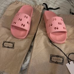 Pink gg gucci authentic slides  $150