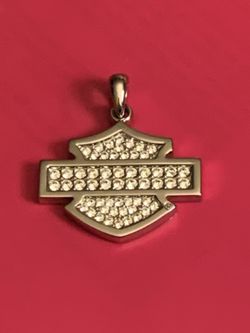 Harley Davidson stainless steel pendant with crystals