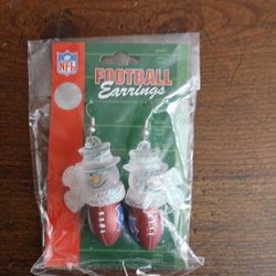 Pittsburgh Steelers Snowman Football Earrings