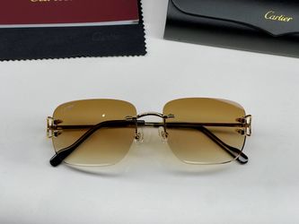Cartier Gold Big C Sunglasses Brown Lens Glasses